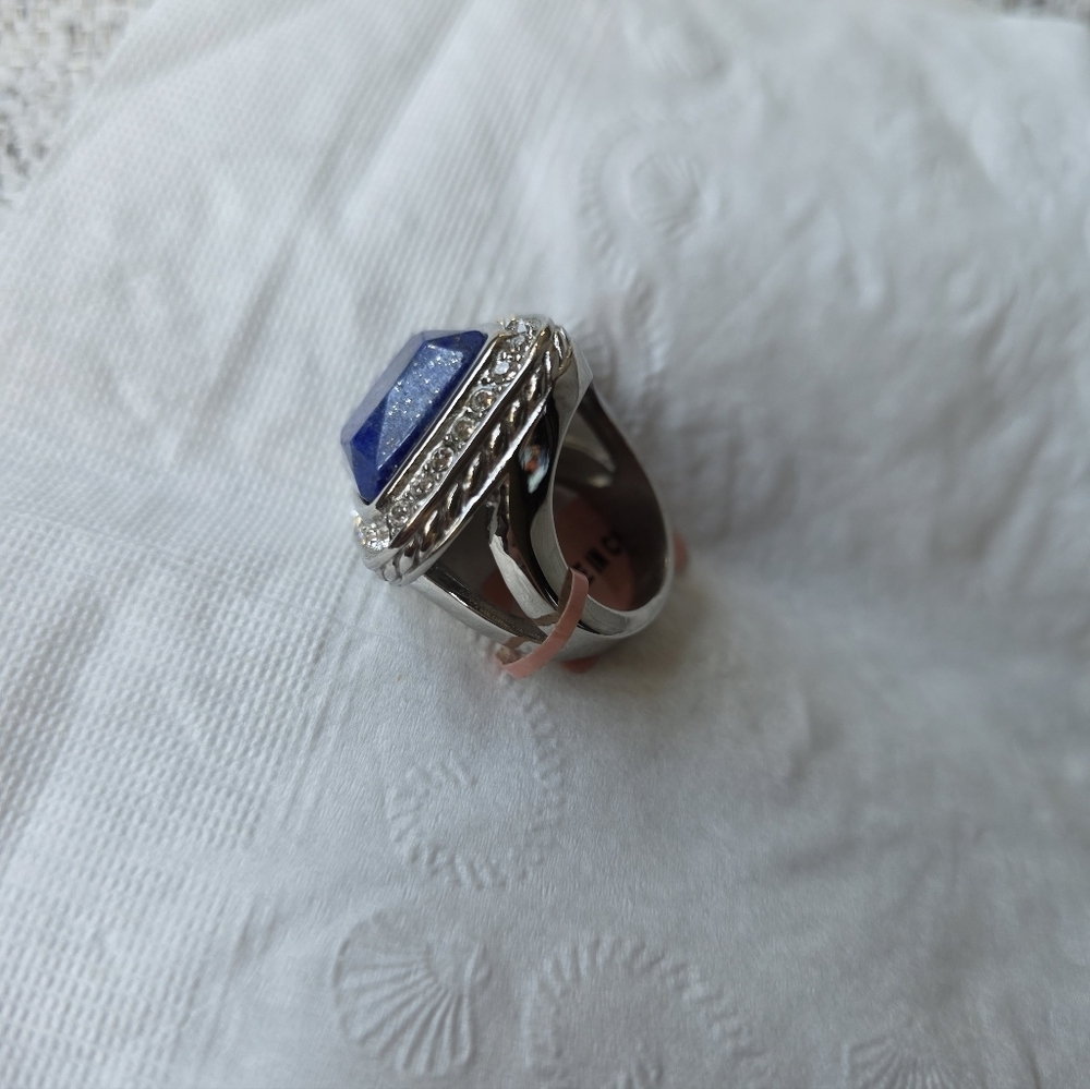 Lapis Lazuli Stainless Steel Ring Size 7 - Picture 5 of 9